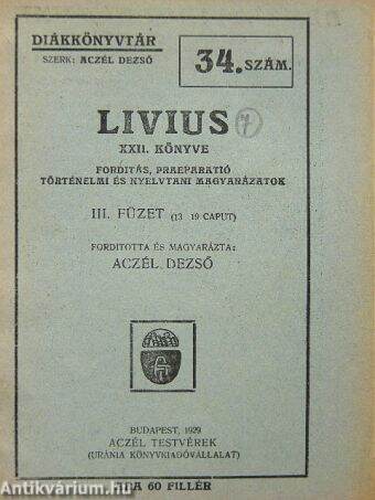 Livius XXII. könyve (töredék)