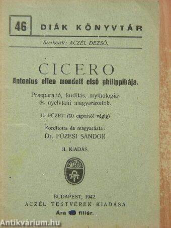 Cicero Antonius ellen mondott első philippikája II. (töredék)