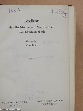 Lexikon der Hochfrequenz-, Nachrichten- und Elektrotechnik 2.