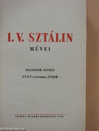I. V. Sztálin művei 4.