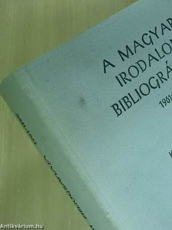 A magyar irodalom bibliográfiája 1961-1965. II. (töredék)