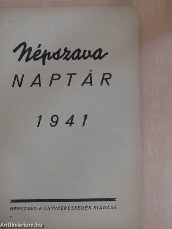 Népszava naptár 1941.