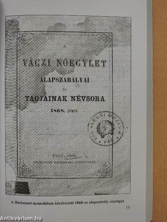 Jótékonysági Nőegyletek tevékenysége Vácon 1868-1950