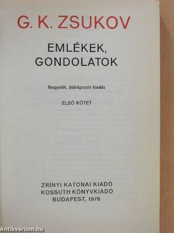 Emlékek, gondolatok I-II.