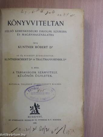 Könyvviteltan II./Mintagyűjtemény