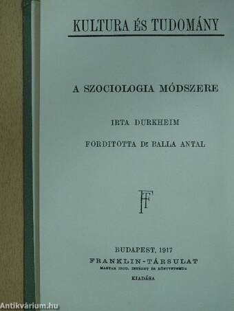 A szociologia módszere