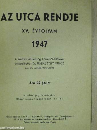 Az utca rendje 1947