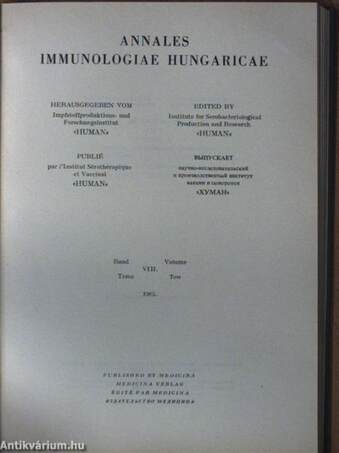 Annales Immunologiae Hungaricae VI-VIII.