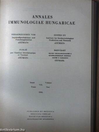 Annales Immunologiae Hungaricae VI-VIII.