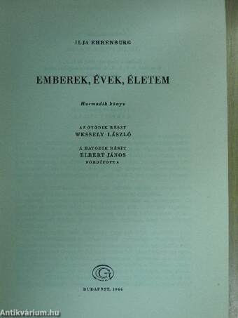 Emberek, évek, életem III. (töredék)