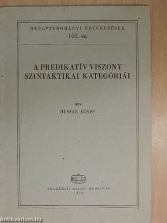 A predikatív viszony szintaktikai kategóriái