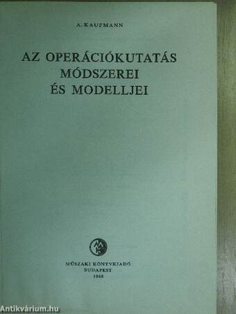 Az operációkutatás módszerei és modelljei