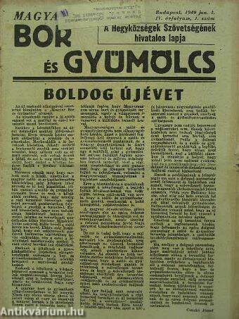 Magyar Bor és Gyümölcs 1949. jan. 1.