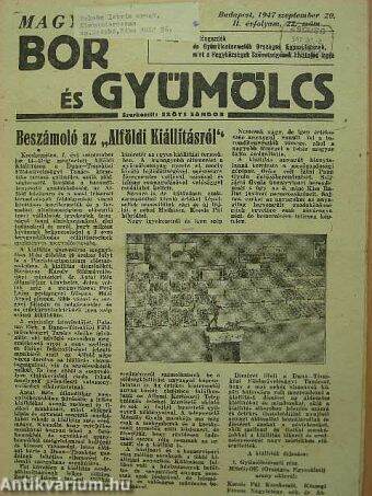 Magyar Bor és Gyümölcs 1947. szeptember 20.