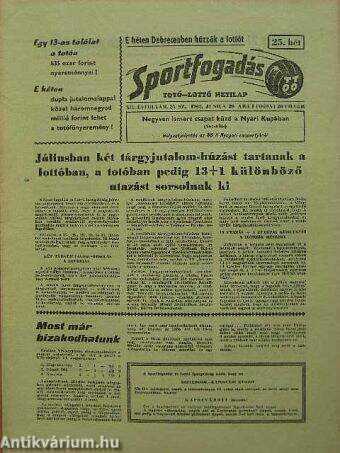 Sportfogadás 1965. június