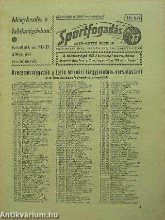Sportfogadás 1965. március 7.
