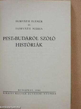 Pest-Budáról szóló históriák