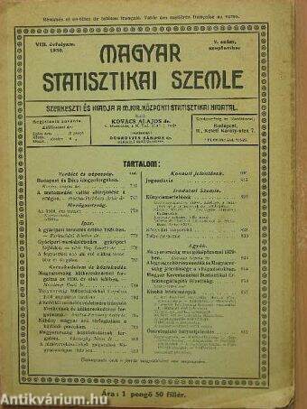 Magyar Statisztikai Szemle 1930. szeptember