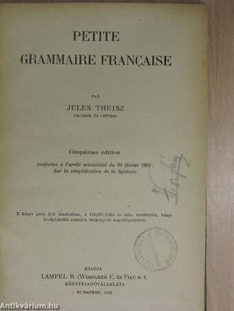 Petite grammaire francaise