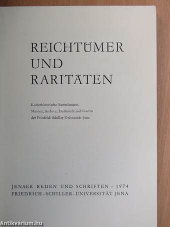 Reichtümer und Raritäten