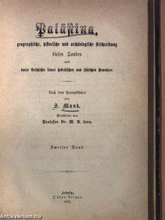 Geschichte der Jüdischen Münzen/Palästina, geographische, historische und archäologische Beschreibung II. (töredék) (gótbetűs) (Mandl Bernát könyvtárából)