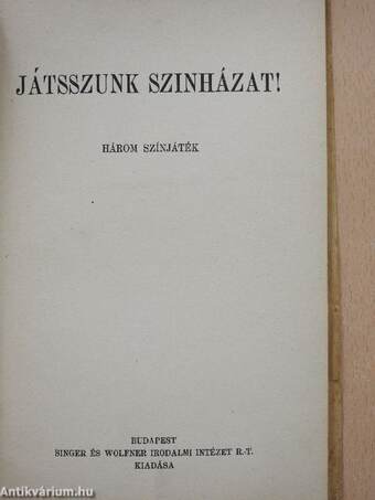 Játsszunk szinházat!