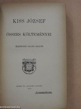 Kiss József összes költeményei