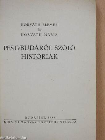 Pest-Budáról szóló históriák