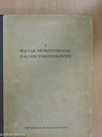 A Magyar Népköztársaság polgári törvénykönyve