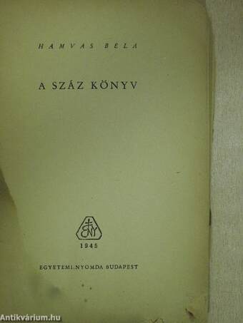 A száz könyv (rossz állapotú)