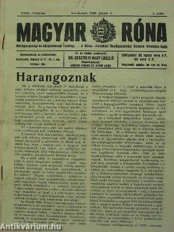 Magyar Róna 1940. január 1.