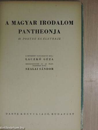 A magyar irodalom pantheonja