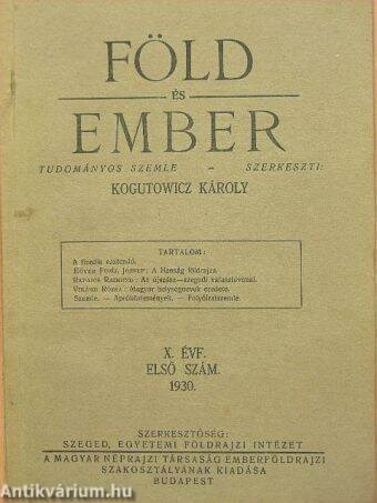 Föld és Ember 1930/1.