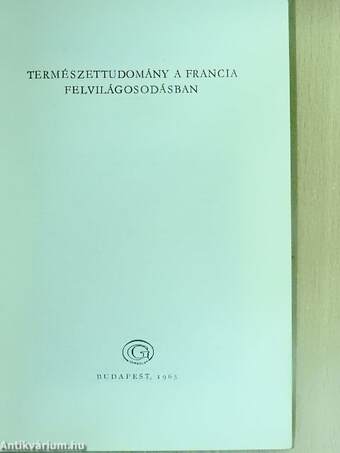 Természettudomány a francia felvilágosodásban