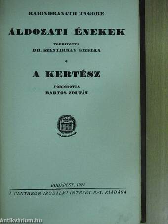 Áldozati énekek/A kertész/Növekvő hold/Szerelmi ajándék/Szüret