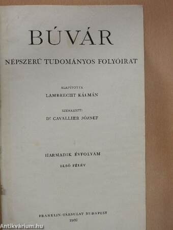 Búvár 1937. január-december 