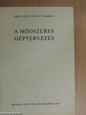 A módszeres géptervezés