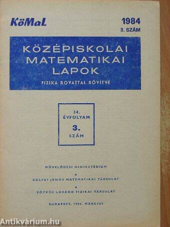 Középiskolai matematikai lapok 1984/3.