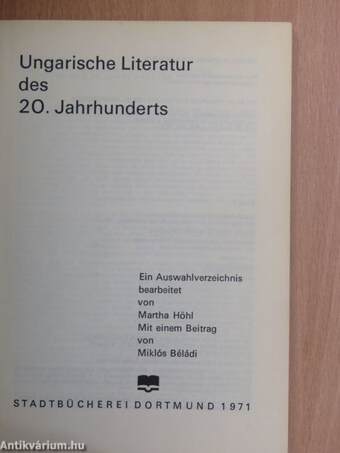 Ungarische Literatur des 20. Jahrhunderts