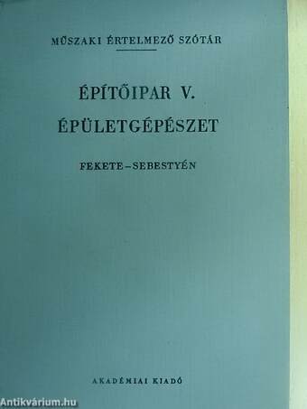 Építőipar V. 