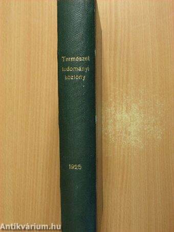 Természettudományi Közlöny 1925. január-december/Pótfüzetek a Természettudományi Közlönyhöz 1925. január-december