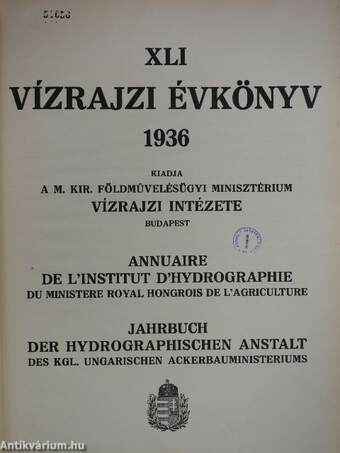 XLI. vízrajzi évkönyv 1936