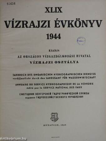 XLIX. vízrajzi évkönyv 1944