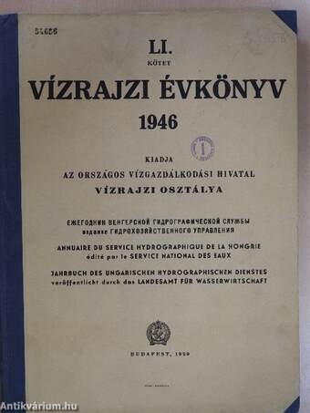 LI. vízrajzi évkönyv 1946