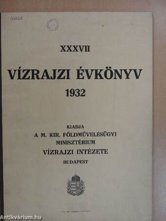 XXXVII. vízrajzi évkönyv 1932