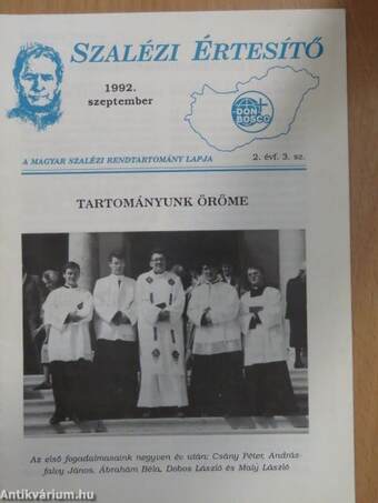 Szalézi Értesítő 1992. szeptember