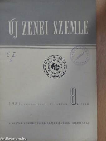 Új Zenei Szemle 1951. augusztus