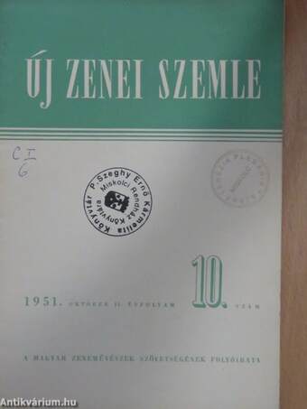 Új Zenei Szemle 1951. október