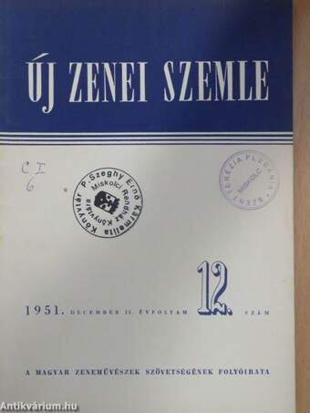 Új Zenei Szemle 1951. december
