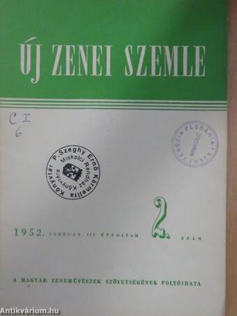 Új Zenei Szemle 1952. február